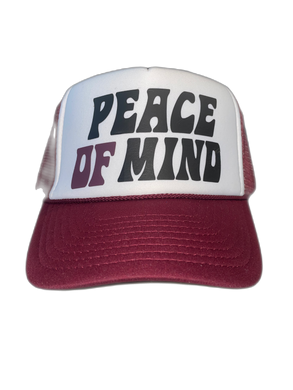 Peace of Mind Trucker Hat by Steven Othello Green/White/Red